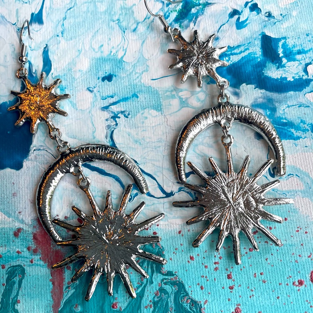 Silver Fp Celestial Statement Earrings - image 3